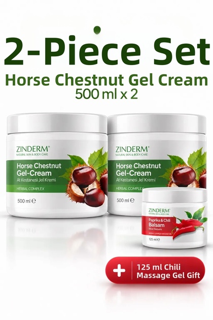 Horse Chestnut Gel, Massage Cream 500 ml (2 Pieces X 500 ml)