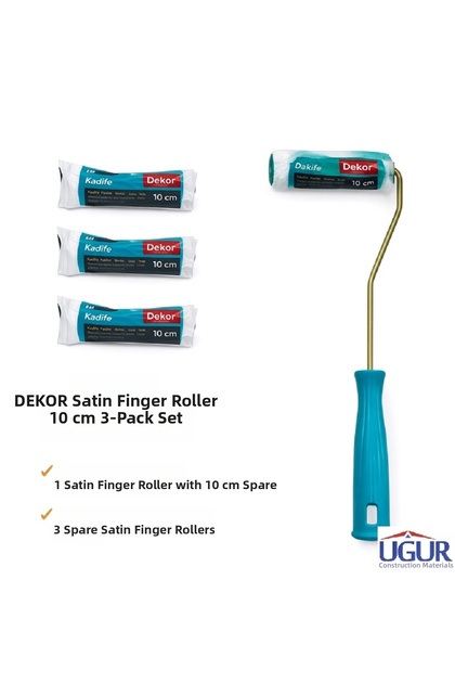 Velvet Finger Roller 10 cm + 3 Spare Pieces