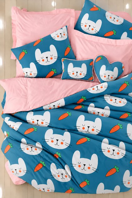 Elastic Sheet Bedding Set Single Size Meav Petrol