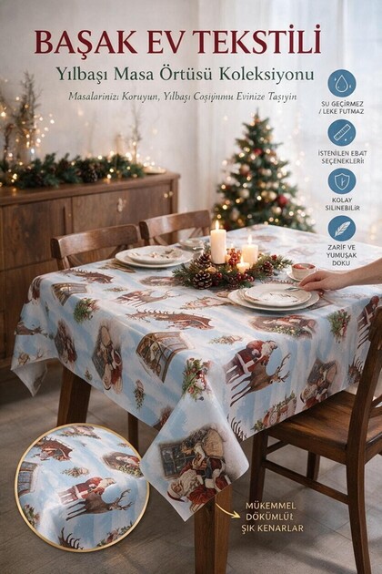 New Year Patterned Fiber Pvc Tablecloth – Erasable and Waterproof Oilcloth