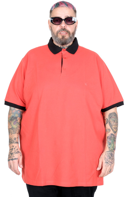 Mode XL Large Size Polo Classic T-Shirt 26555 Coral