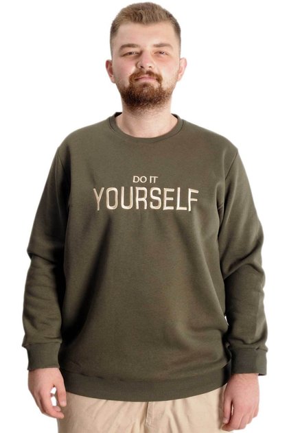 Mode XL Large Size Men's Sweat Bisyaka Do It Yourself 23168 Khaki