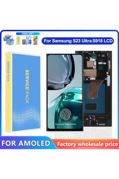 EU White Frame 6.78''AMOLED For Samsung S23 Ultra LCD Display Touch Screen Digitizer Assembly For S2