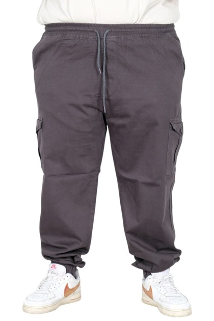 Mode XL Large Size Men's Gabardine Cargo Jogger Doga 21927 Anthracite