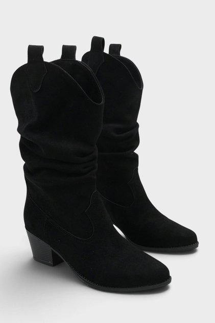 Women's Hector Bellows Detail Low Heel Cowboy Black S - Black