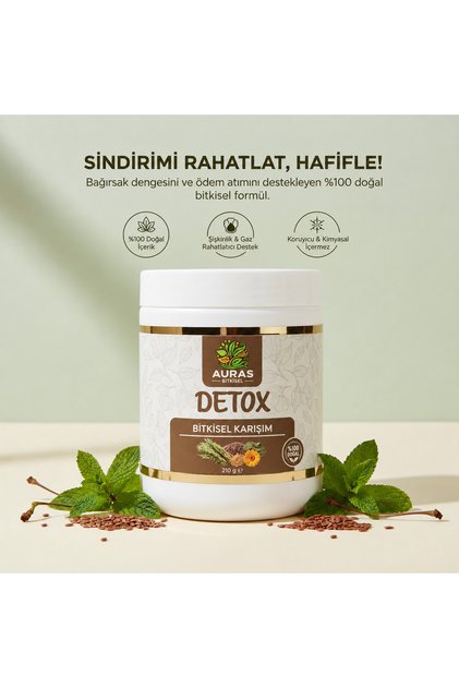 Detox Bitkisel Karışım Toz Form Çayı 210 g - %100 Doğal Ödem Ve Takviye Karışımı