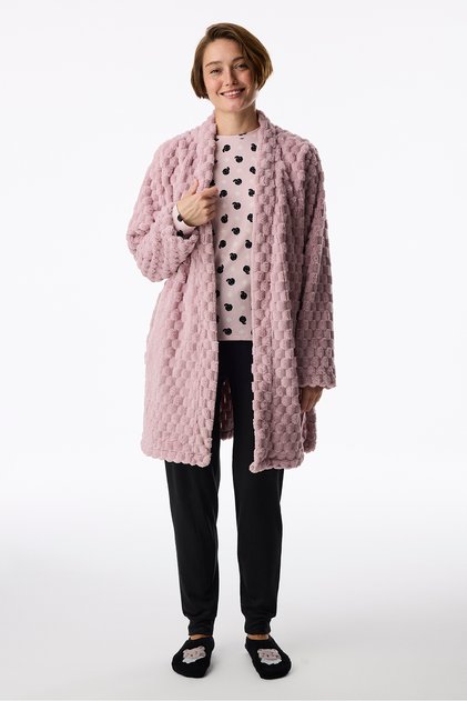 Lila Moody Fluffy Long Sleeve Dressing Gown