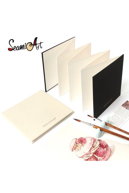 POTENTATE 300Gsm Watercolor Folded Drawing Pad Organ Sketch Notebook Cold Press Paper for Designer D