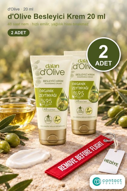 d'Olive Zeytinyağlı Besleyici El ve Vücut Kremi 20 ml x 2 Adet