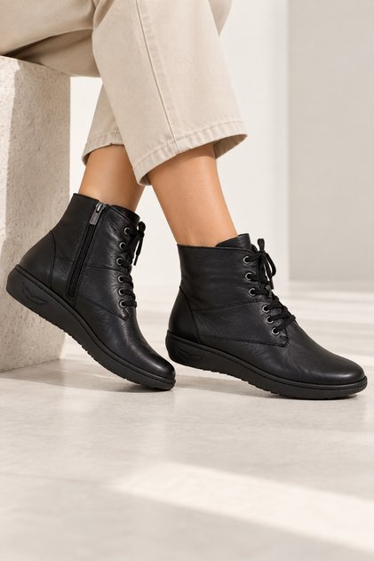 Black Genuine Leather Boots - Model Name Curie