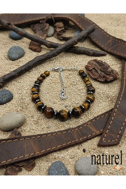 Original Tiger Eye Natural Stone Women's Bracelet | The Stone of Courage and Protection