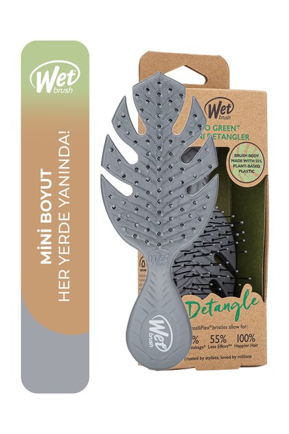 Go Green Mini Detangler Detangling Hair Brush Gray