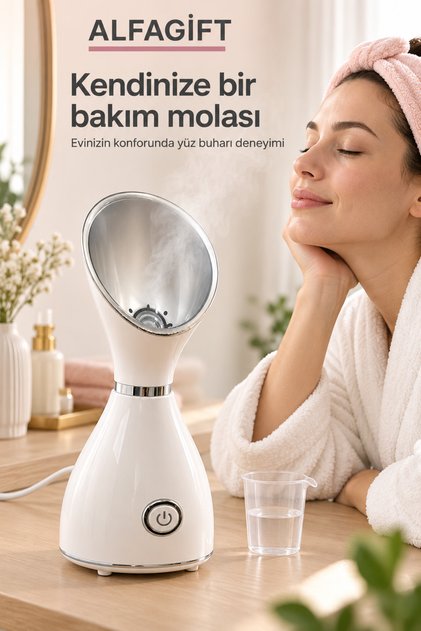 Nano İyonik Yüz Buhar Makinesi Yüz Temizleme Cihazı- Gözenek Açıcı, Nemlendirici, Cilt Temizleyici Ev Tipi Yüz Saunası ve Cilt Bakım Cihazı