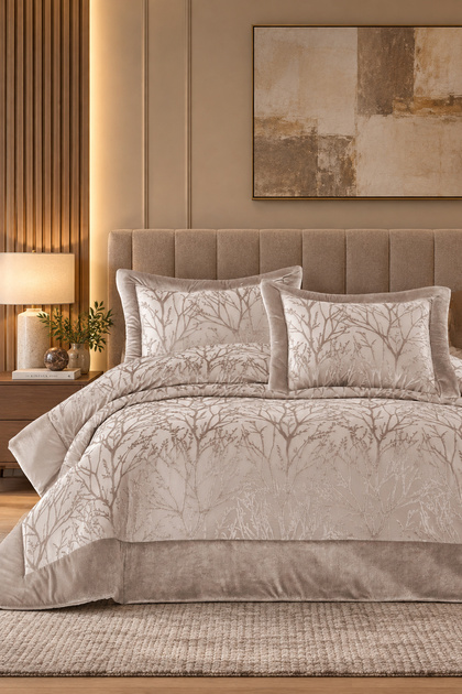 Spring Double Bedspread Set (270X260 cm) Beige