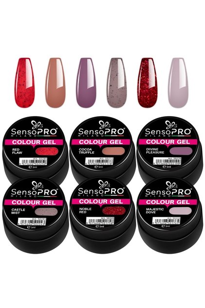 Set de 6 geluri UV colorate Magic Nights,