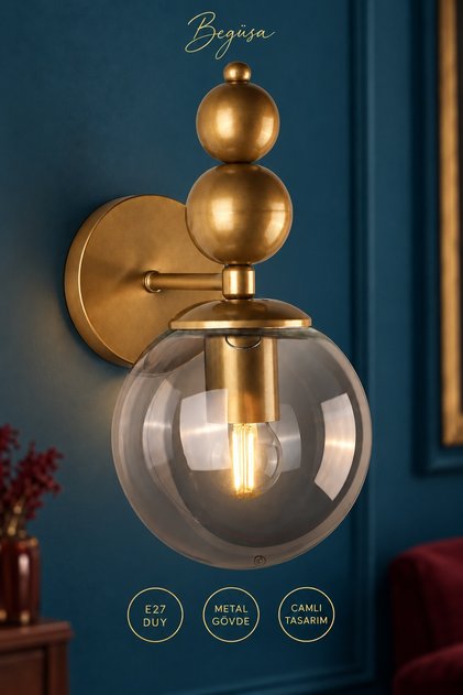 Endless Sconce Antique Smoked Glass, Modern Decorative Sconce, Wall Lighting, Living Room, Bedroom and Hallway Lighting