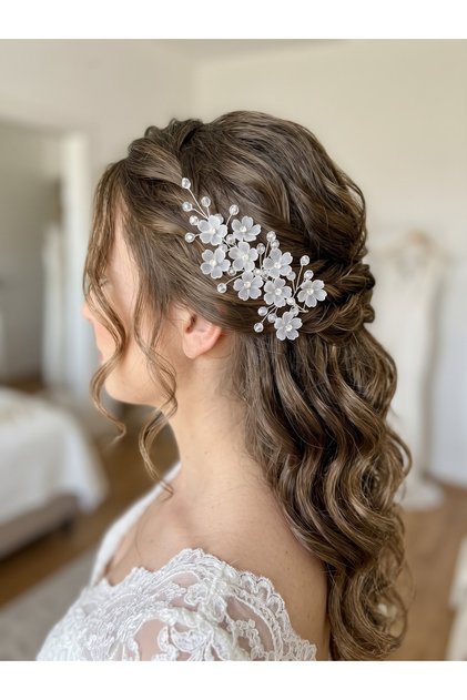 Bridal Crown, Hair Accessory and Hairpin for Promise Engagement Marriage Wedding Hijab