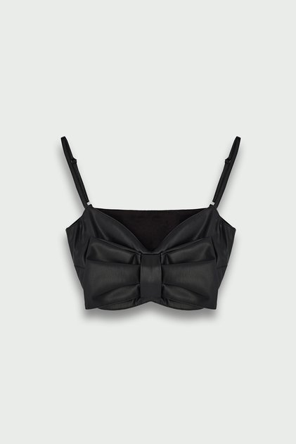 Kožni bustier sa mašnom - Ograničena serija