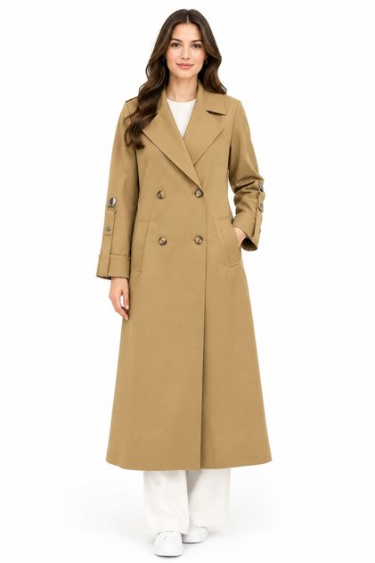Lined Knee Length Trench Coat 130 cm Length