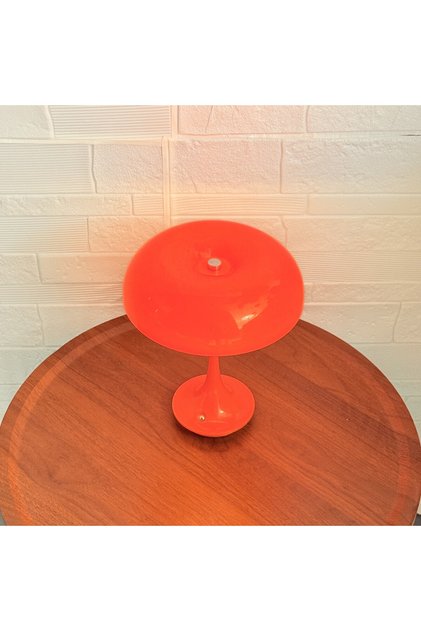 M Orange Mushroom Table Lamp, Touch Control 3 Color Dimmable, Cordless Rechargeable Plastic LED Nigh