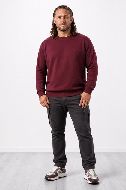 Gipeli Sweat Crew Neck Wreath 22713-burgundy