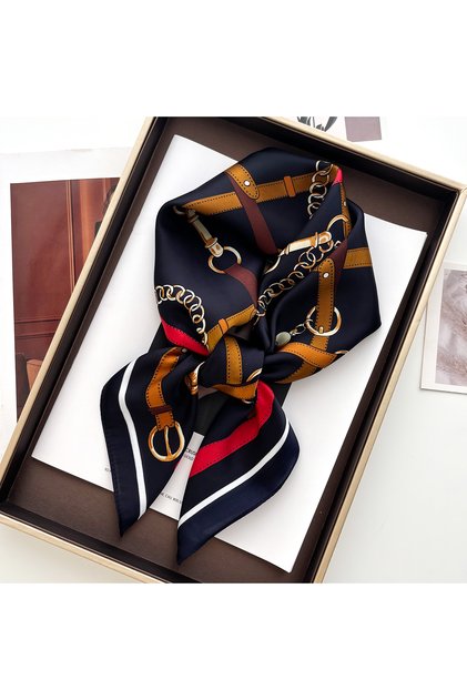 FJ918-1-1 Luxury 70*70cm Square Scarf for Women Soft Satin Neckerchief Female Hair Bands Elegant Lad