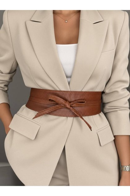 Women's Soft Leather Laced Corset Belt Coat Belt Dress Belt Waist Belt
