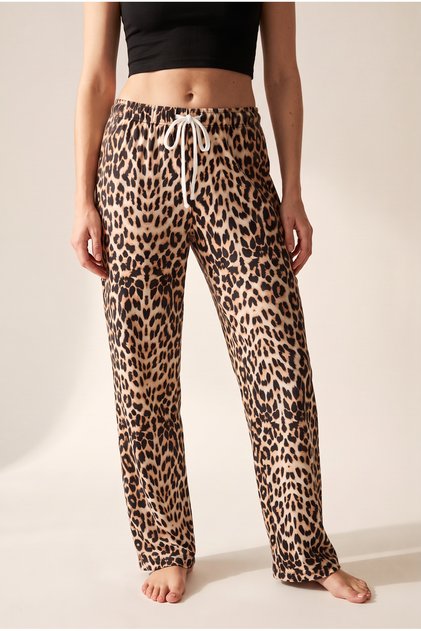 Kadın Rahat Kalıp Likralı Süet Pijama Altı