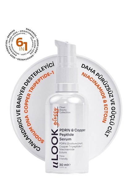 Pdrn Copper Peptide Serum 30 ml - Revitalizing, Moisturizing, and Barrier-Enhancing Serum Containing Niacinamide and Ectoin
