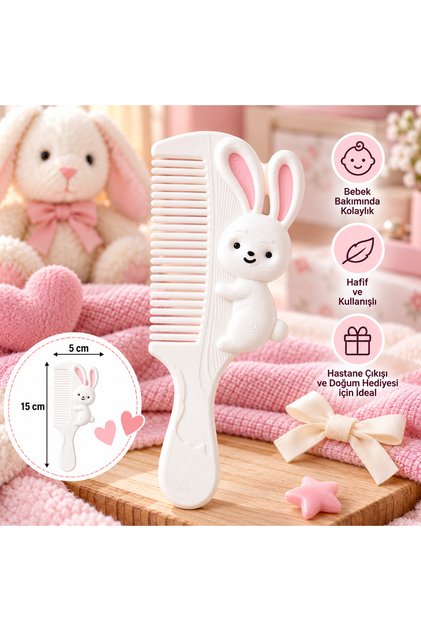 🐰 Tavşan Figürlü Çocuk Tarağı – Sevimli Tasarımlı Saç Tarağı