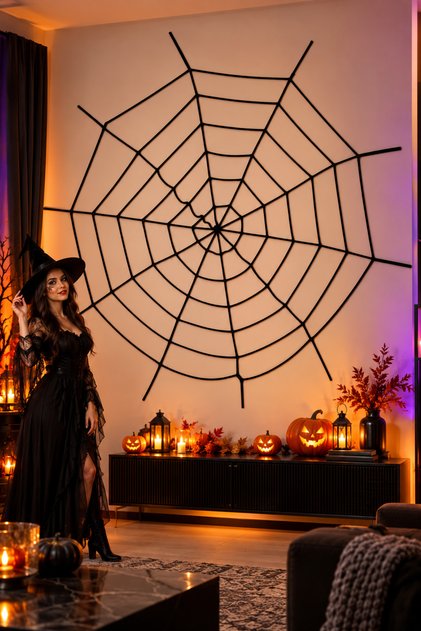Halloween Hallowen Spider Web Black 250X250Cm