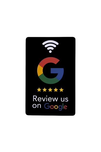 بطاقة مراجعة خرائط جوجل البيضاء بتقنية NFC - أسرع طريقة للحصول على مراجعات العملاء على خرائط جوجل (أسود)