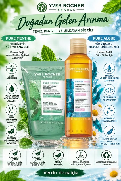 Balancing Face Wash Gel and Cleansing Oil Package for Sensitive and Oily Skin