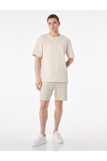 Regular Fit Pocket Bermuda Shorts with Belted Waist