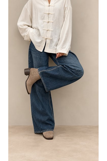 Women's Küt Toe-Toe Double Elastic Thick Heeled Boots