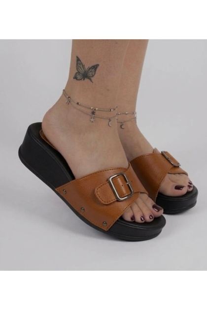 Home Outdoor Anatomical Sole Comfortable Single Buckle Women's Slippers 5cm