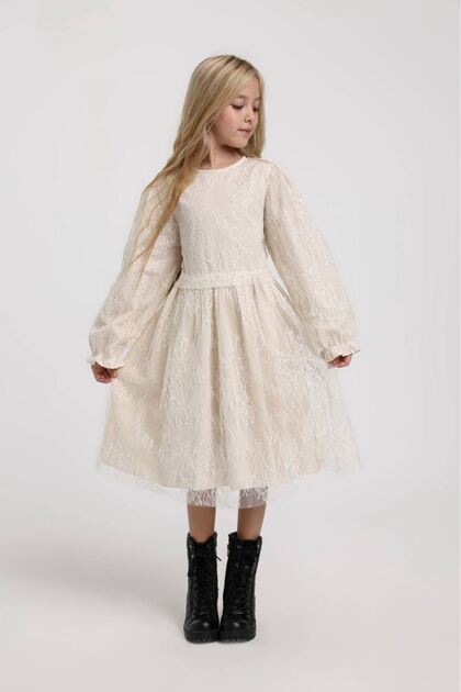 5-14 Age Maria Elana Girls' Dress-Latte