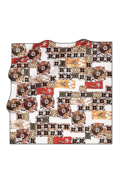 Pure Tivil Silk Scarf 7204313 - 914 Beige - Khaki Mixed Pattern