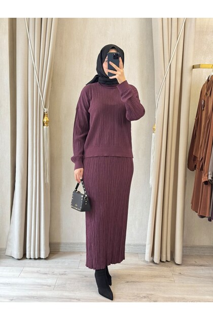 702 Kendinden Fitilli Merserize Takım Bordo