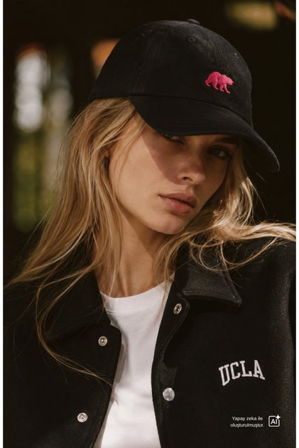 Bea Black Baseball Cap Embroidered Standard Fit Unisex Hat