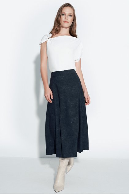 Midi Length Satin Skirt