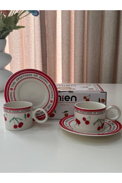 Joyful 2-Person Porcelain Coffee Cup Set