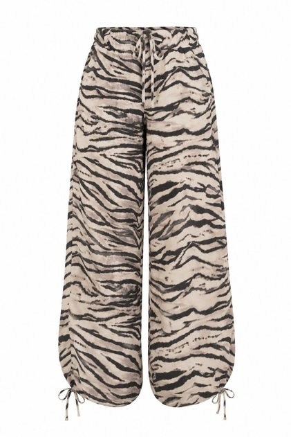 Zebra Pattern Trousers with Tie-Up Detail on the Cuffs - 0290