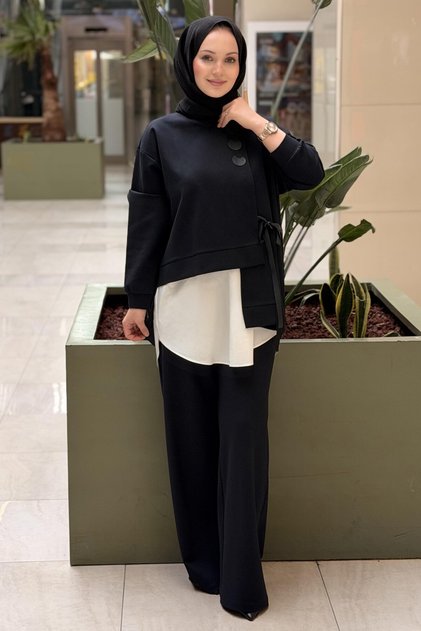 Luna Pants Suit with Shirt Detail on the Inside