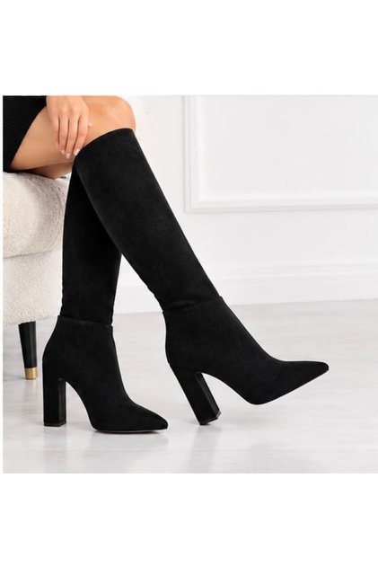 Women's Suede Boots with Pointed Heels
