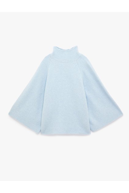 Wide Bat Sleeve Turtleneck Knit Sweater