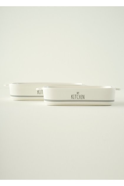 My Kitchen Set of 2 Porcelain Oven Dishes White