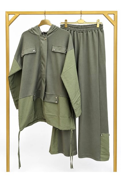 Hooded Pocket Detailed Trousers Set