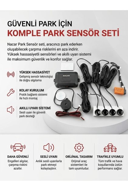 Ncar Sesli İkazlı Park Sensörü 19-22 mm Siyah