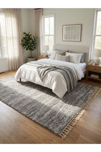 Carpet Shaggy Rugs with Soft Texture, Color - Dark Grey, Size - 200x290 cm - 6.5x9.5 ft, Design - Nimbus Plush , Ideal for Living space , Master Bedroom, Dinning room & Large office space